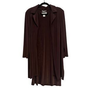Coldwater Creek Separates Midi Dress Tunic Jacket Set Slinky Brown Petite‎ 14